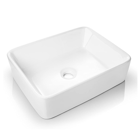 Lavabo/bassin de salle de bain en argile réfractaire en porcelaine céramique blanche