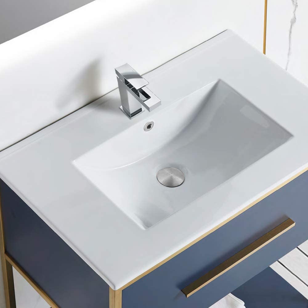 Robinet de lavabo monotrou en laiton poli cUPC avec drain escamotable